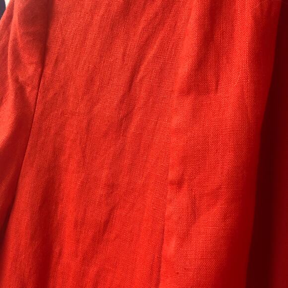 Catherine Malandrino Red Long Sleeve Open Front Linen Blazer Size 6 - Picture 6 of 15